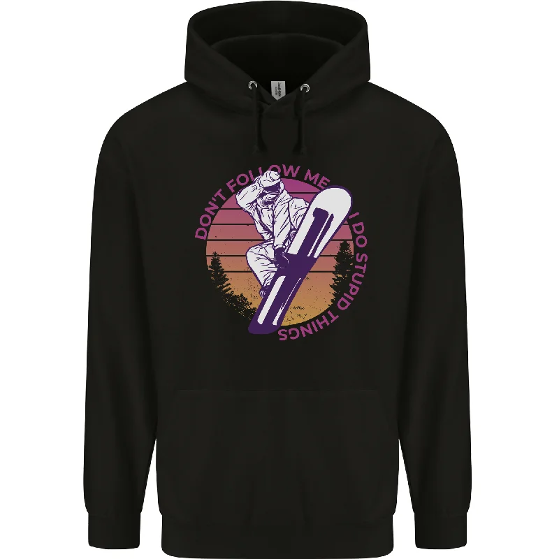 Price Reduction Snowboarding Funny Dont Follow Me Mens 80% Cotton Hoodie