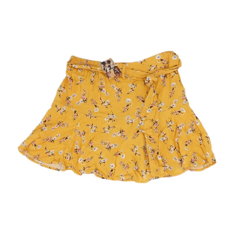 Stock Clearance Yellow Floral Mini Skirt