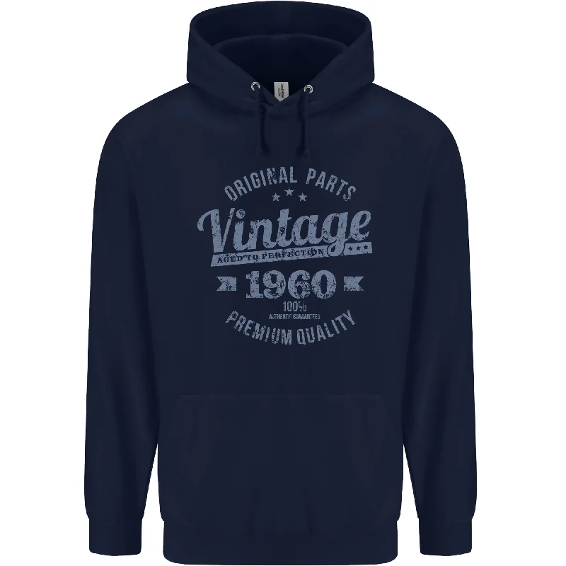 Loyalty Reward Vintage Year 64th Birthday 1960 Mens 80% Cotton Hoodie Navy Blue