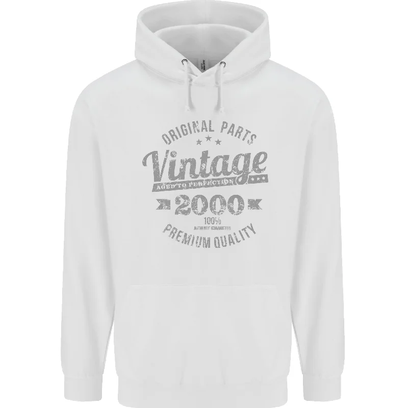 Reduced Prices Vintage Year 24th Birthday 2000 Mens 80% Cotton Hoodie White