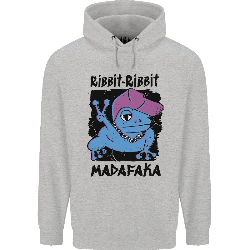 Weekend Flash Sale Ribbit Madafaka Funny Gangsta Frog Mens 80% Cotton Hoodie