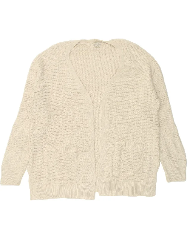 Limited Quantity FAT FACE Womens Open Cardigan Sweater UK 16 Large Off White Acrylic
