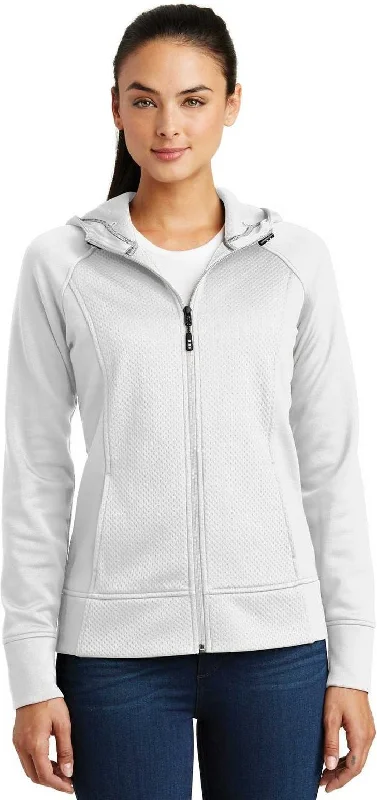 Weekend Deal Sport-Tek LST295 Ladies Rival Tech Fleece Full-Zip Hooded Jacket - White