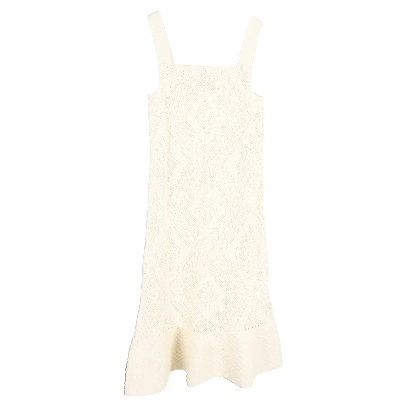 Special Price Jil Sander Square Neckline Long Dress in White Cotton