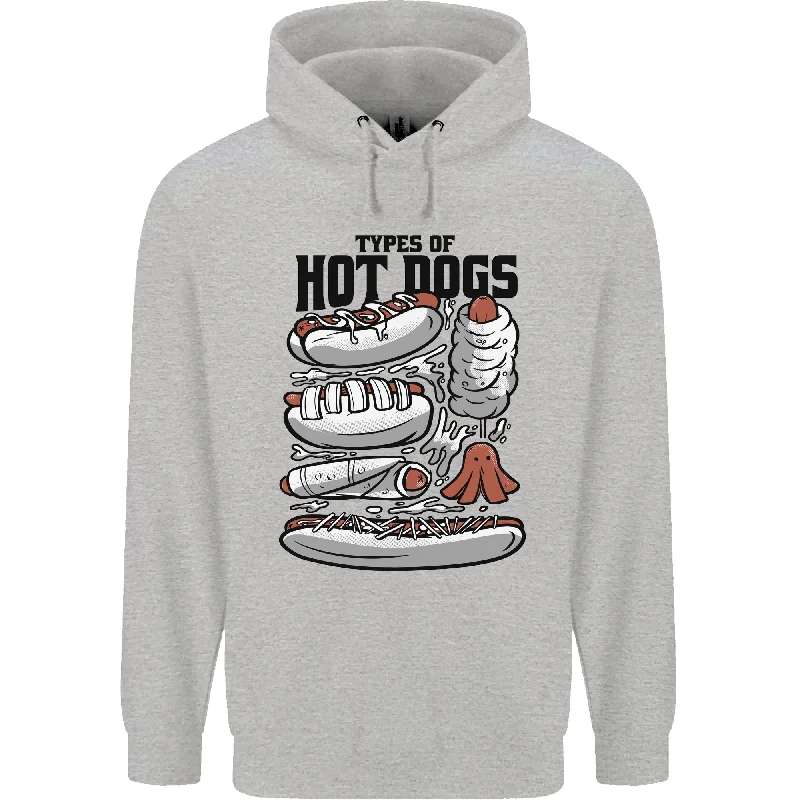Online Only Types of Hot Dogs Funny Fast Food Mens 80% Cotton Hoodie