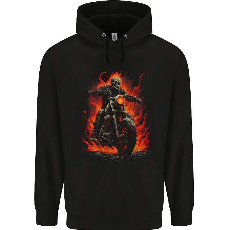 Massive Deals Skull Biker Motorcycle Motorbike Grim Reaper 31 Mens 80% Cotton Hoodie
