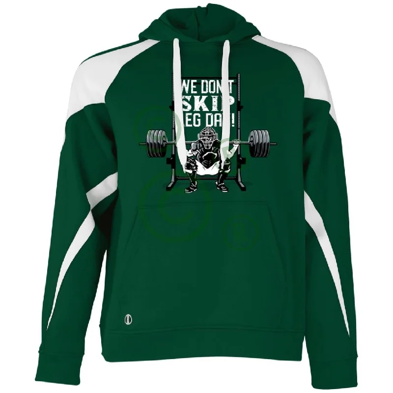 Warehouse Sale We Don't Skip Leg Day Unisex Colorblock Fleece Hoodie