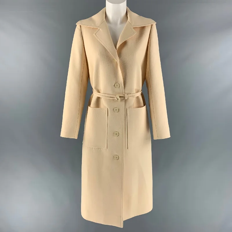 Savings Galore GIVENCHY Nouvelle Boutique by HUBERT Size M Cream Twill Belted Coat