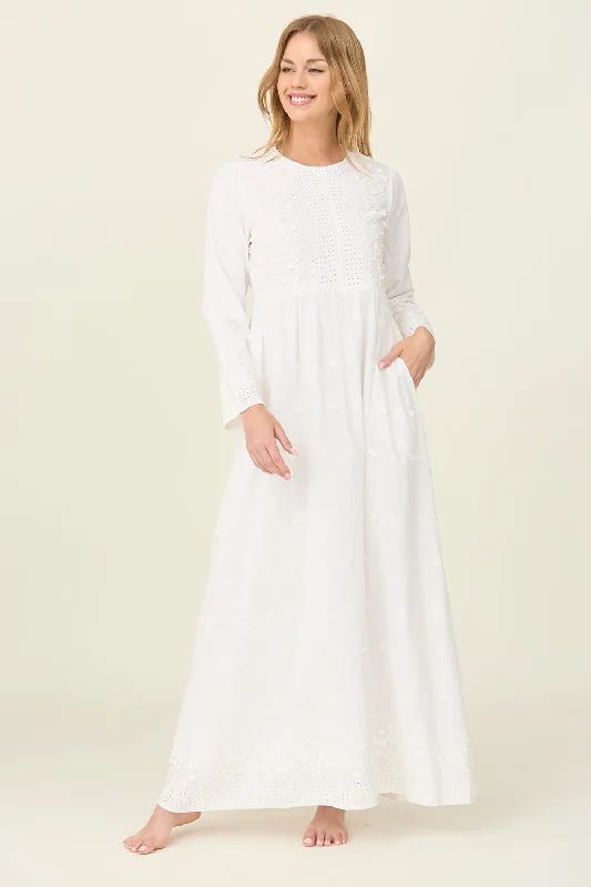 Extra Savings Florence White Temple Dress / Simple Wedding Dress