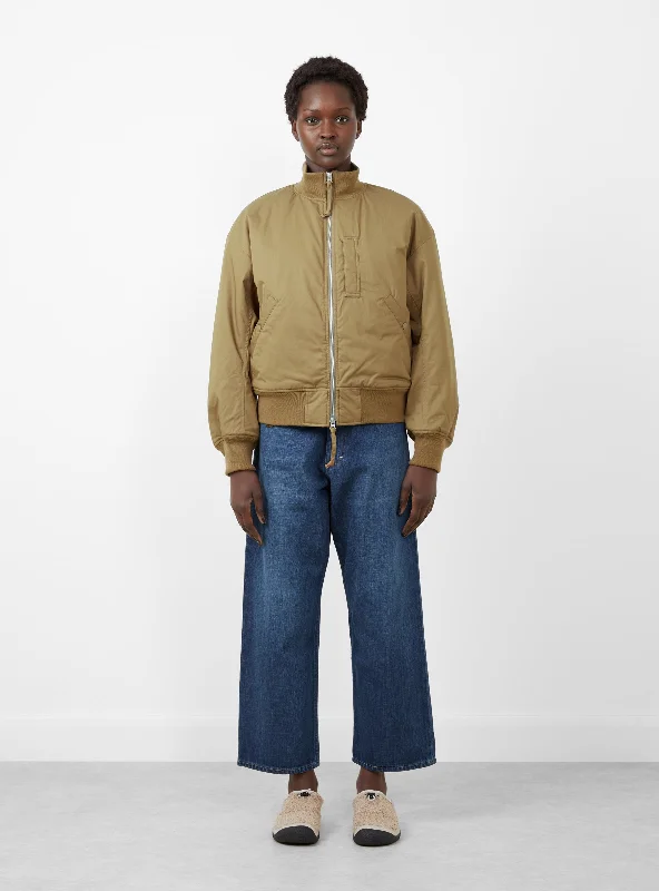 Clearance Event Insulation Varsity Jacket Light Brown