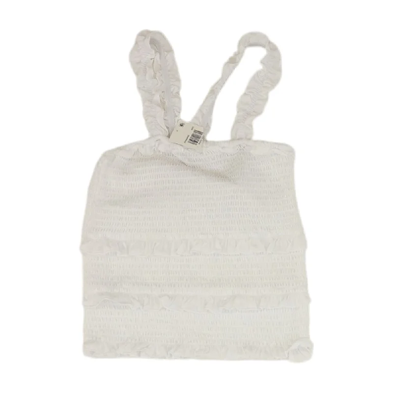 Savings Bonanza White Solid Sleeveless Blouse