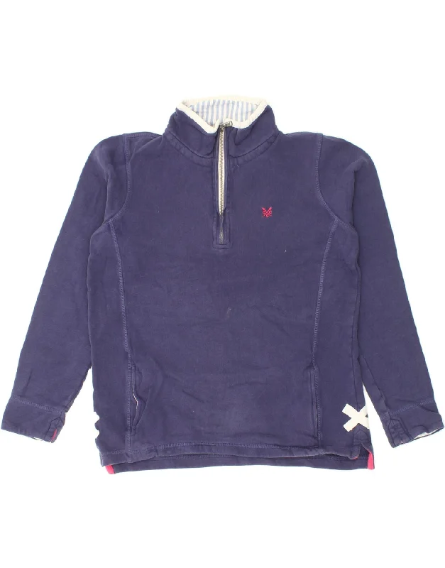 Special Promotion CREW CLOTHING Womens Zip Neck Sweatshirt Jumper UK 12 Medium Navy Blue