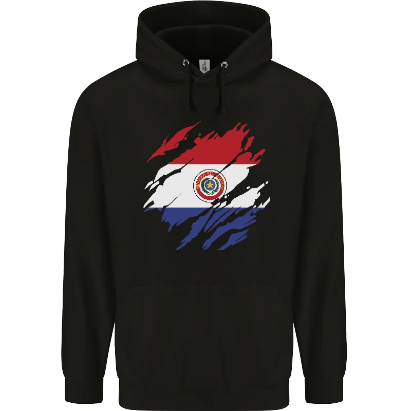 Great Deals Torn Paraguay Flag Paraguayan Day Football Mens 80% Cotton Hoodie
