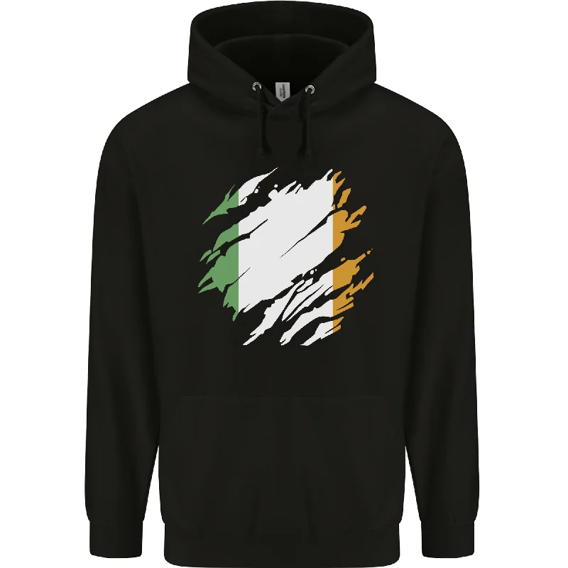 Best Deals Torn Ireland Flag Irish St Patricks Day Football Mens 80% Cotton Hoodie