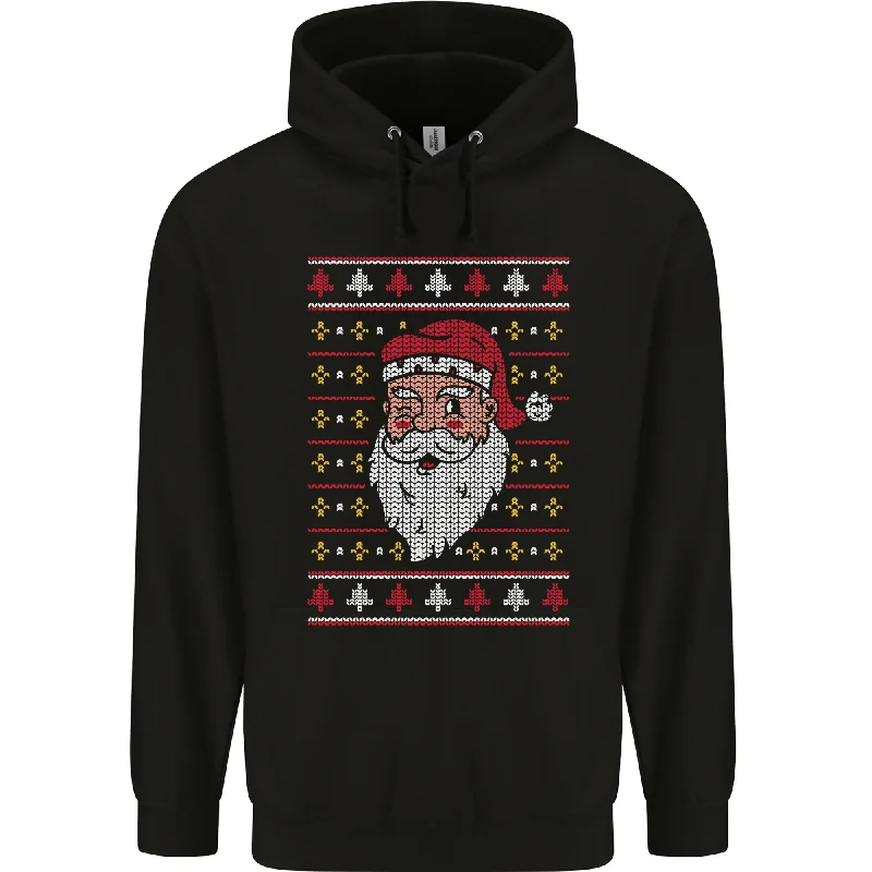 Super Savings Traditional Santa Claus Christmas Xmas Mens 80% Cotton Hoodie