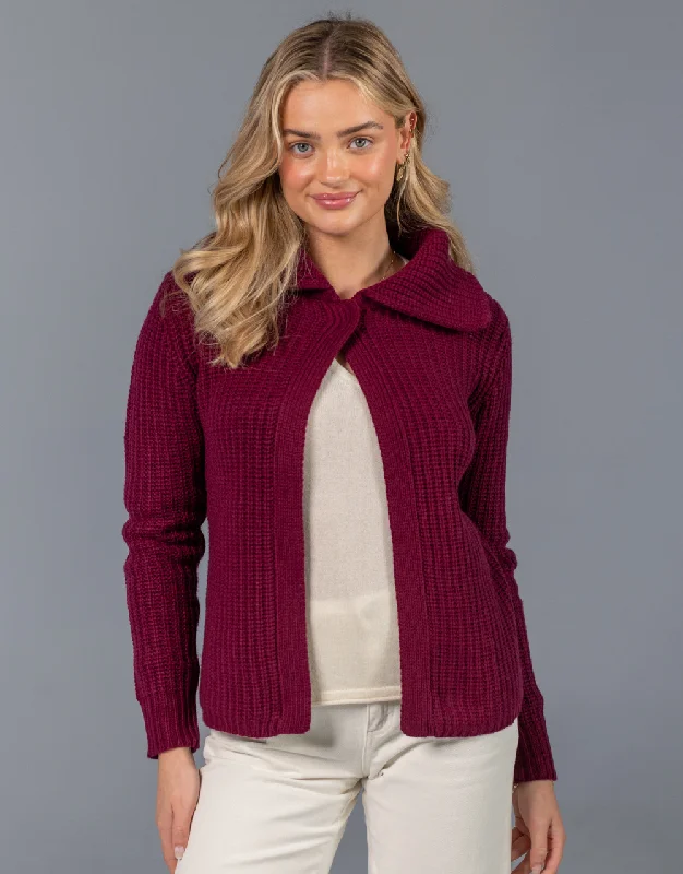 Year-End Sale Bomber Cashmere Jacket in Merlot