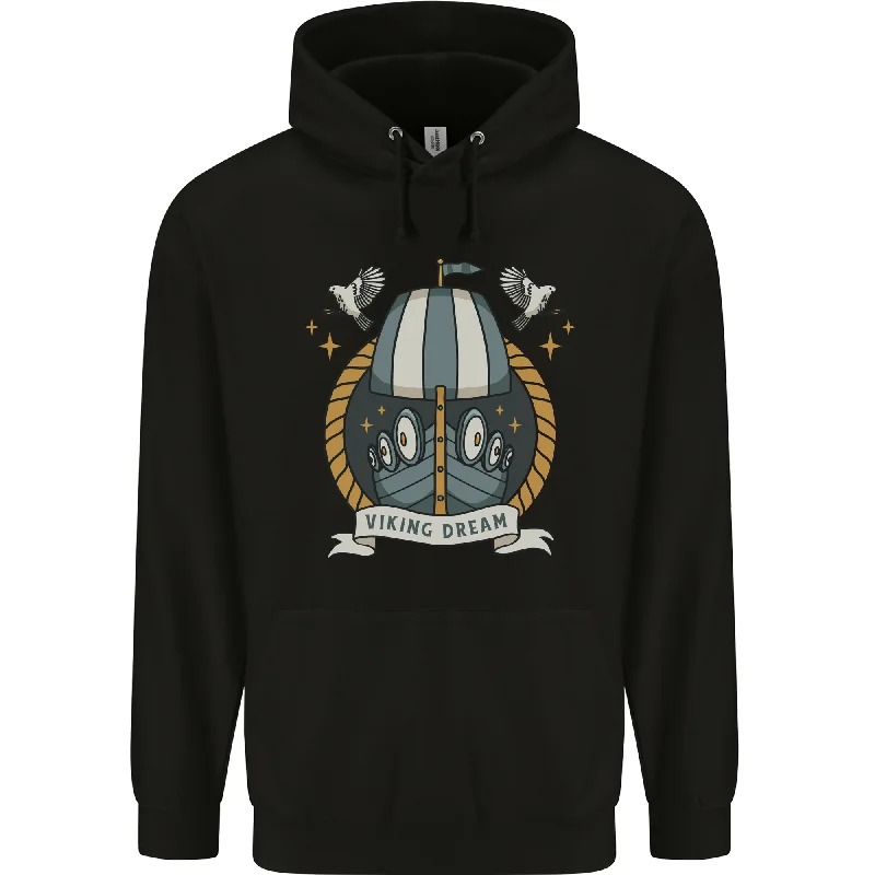 Season Finale Sale Viking Dream Ship Mens 80% Cotton Hoodie