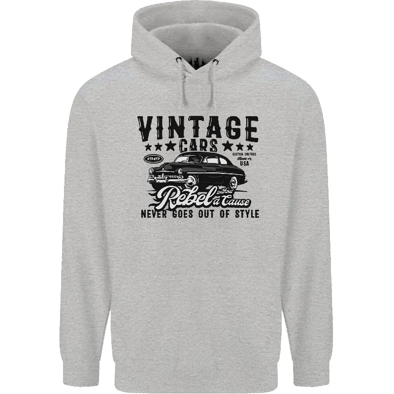 Epic Deals Vintage Cars Rebel Without a Cause USA Mens 80% Cotton Hoodie