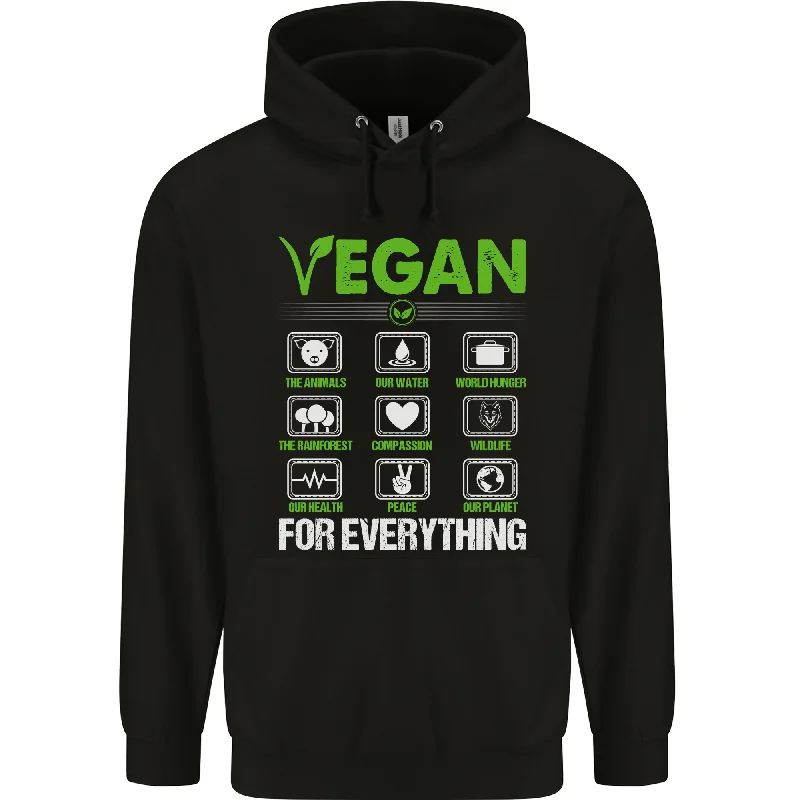Limited Stock Vegan For Everything Mens 80% Cotton Hoodie