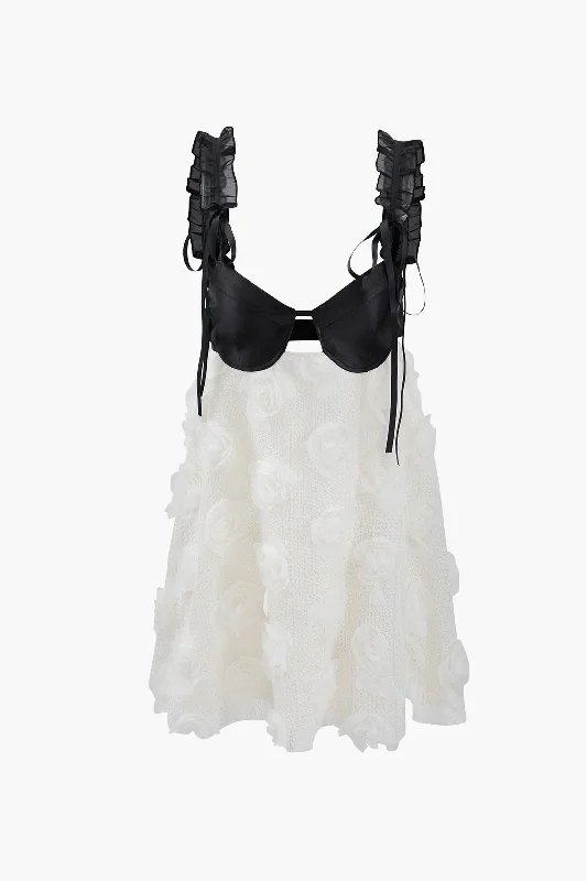 Discount Days Frill Strap Floral Backless Mini Dress