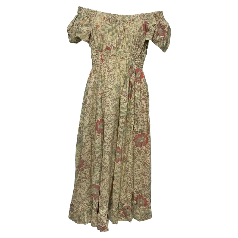 Clearance Event Ulla Johnson Off Shoulder Midi Length Dress in Floral Print Cotton