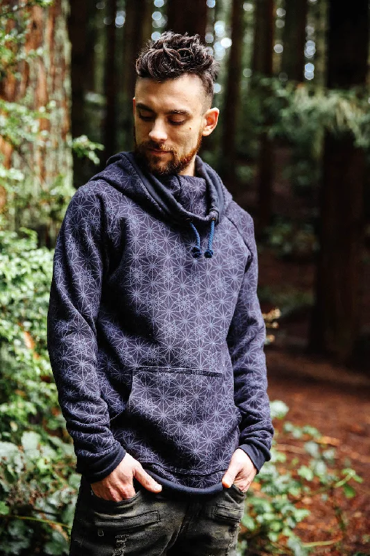 Quick Sale Portal Hoodie - Organic Cotton Heavy Weight Fleece Cowl Hood Lengthy Pullover Sacred Geometry Sweatshirt