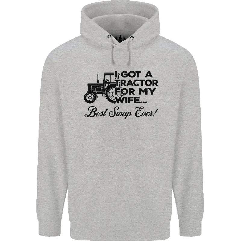 Clearance Event Tractor for My Wife Best Swap Ever Farming Mens 80% Cotton Hoodie