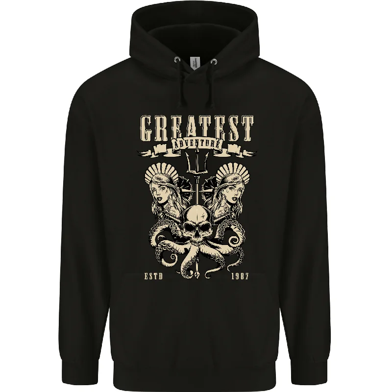Warehouse Sale Trident Skull Scuba Diving Octopus Cthulhu Mens 80% Cotton Hoodie