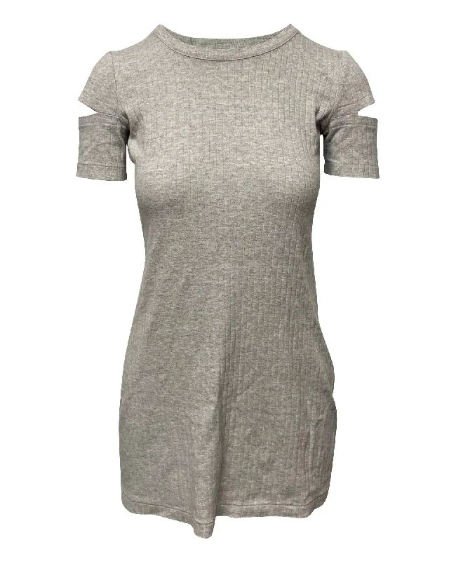 Today’s Special Helmut Lang Slash Sleeve Dress in Grey Cotton