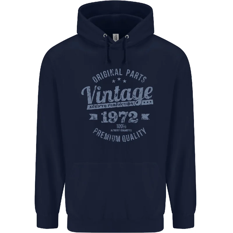 Year-End Sale Vintage Year 52nd Birthday 1972 Mens 80% Cotton Hoodie Navy Blue