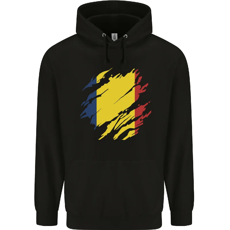 Buy Now Torn Chad Flag Chadian Day Football Mens 80% Cotton Hoodie