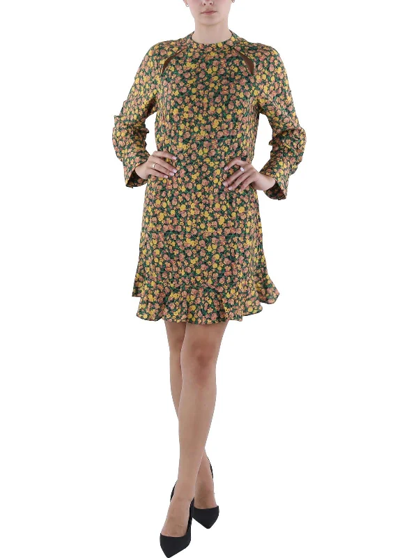 Deal Mania Womens Floral Print Above Knee Shift Dress