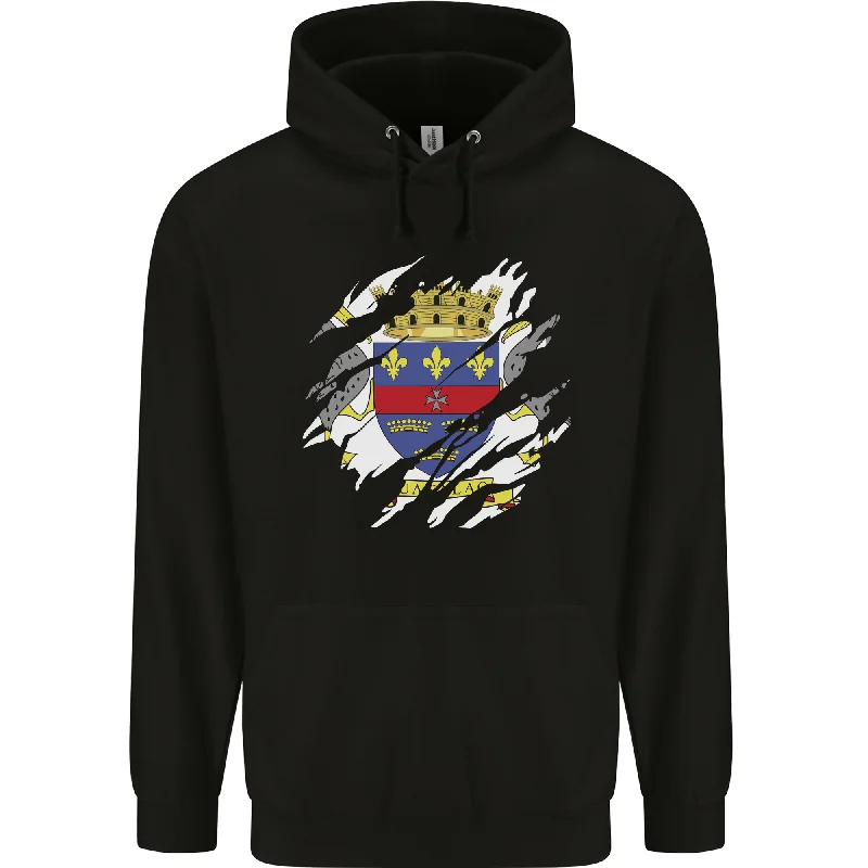 New Markdowns Torn Flag Saint Barthelemy Mens 80% Cotton Hoodie
