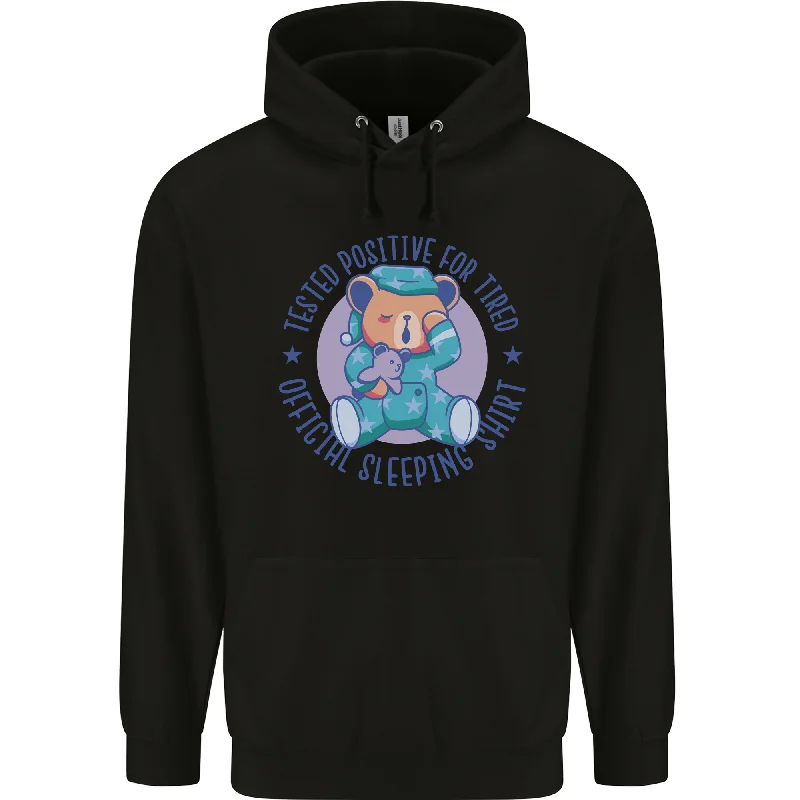 Price Slash Tested Positive for Tired Teddy Bear Sleeping Mens 80% Cotton Hoodie