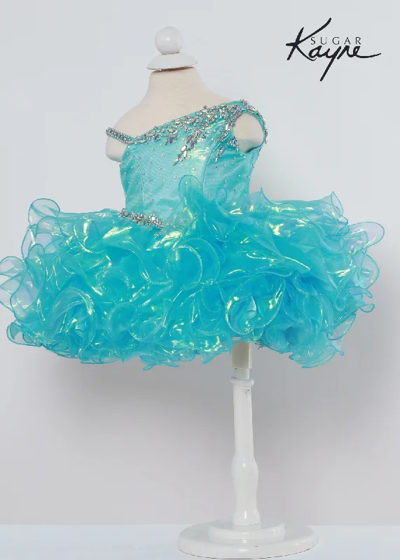 Extra Savings Sugar Kayne C214 iridescent organza Cupcake Pageant gown with a corset back