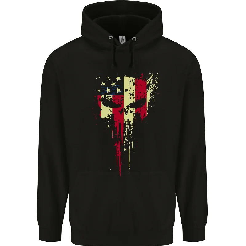 Midnight Madness USA Gym Skull America Bodybuilding Mens 80% Cotton Hoodie
