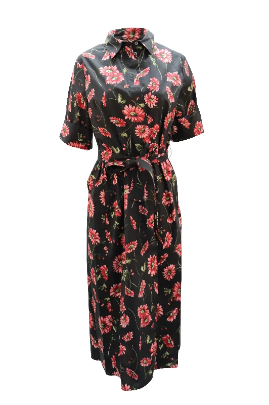 Huge Discounts Adam Lippes Floral Pint Maxi Dress in Black Cotton