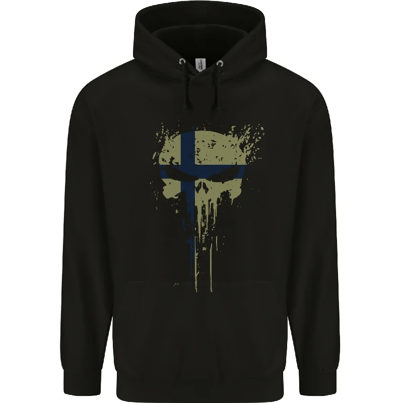 Steals and Deals Ukraine Skull Gym Training Bodybuilding Mens 80% Cotton Hoodie