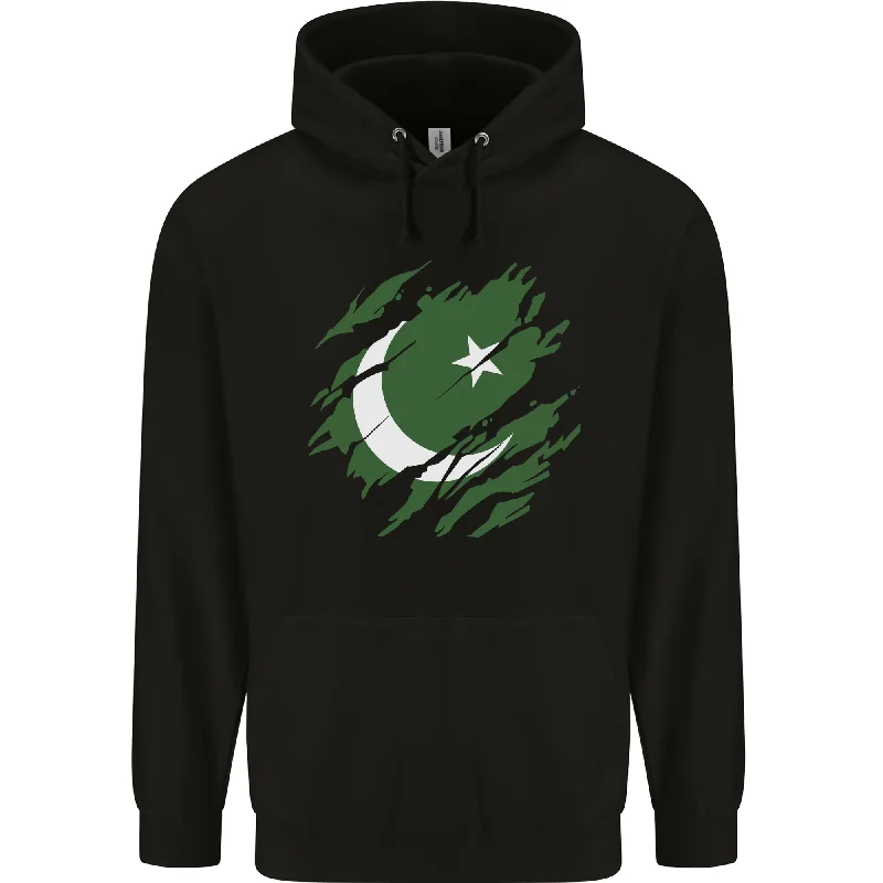 Extra Savings Torn Pakistan Flag Pakistani Day Football Mens 80% Cotton Hoodie