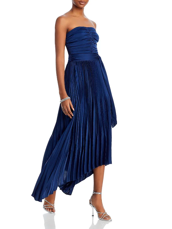 Final Markdown Fernanda Womens Strapless Handkerchief Hem Evening Dress