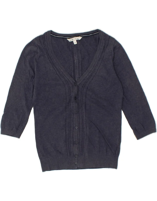 Bonus Savings FAT FACE Womens 3/4 Sleeve Cardigan Sweater UK 8 Small  Navy Blue