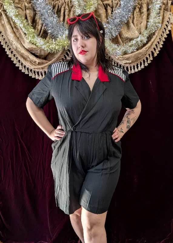 Daily Deals Vintage 80s Black and Red Romper