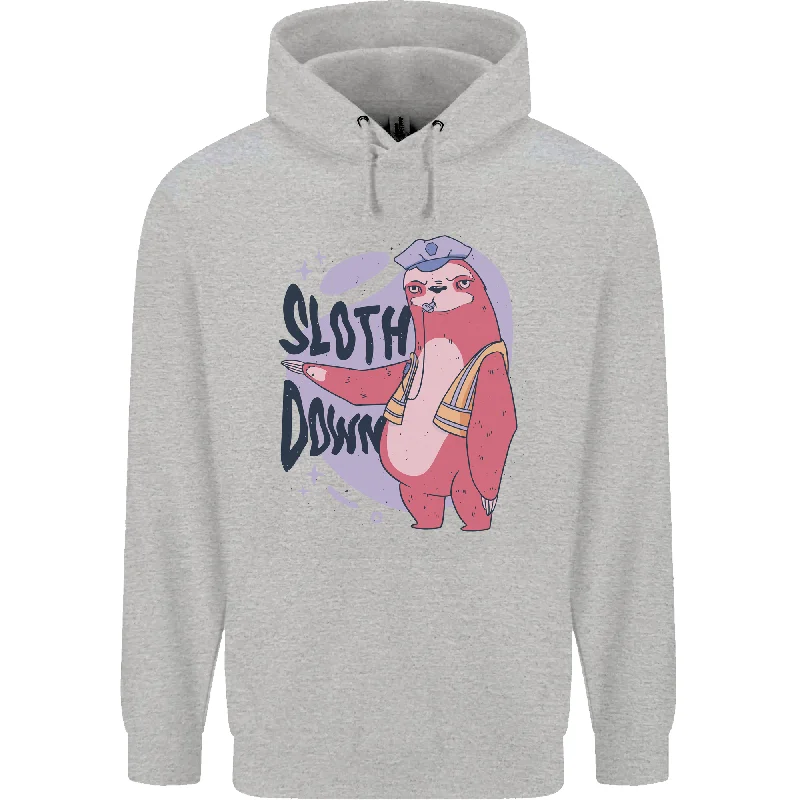 Bargain Prices Sloth Down Policeman Funny Mens 80% Cotton Hoodie