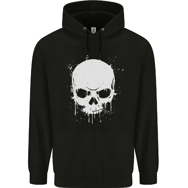 Clearance Items Skull Splatter Mens 80% Cotton Hoodie