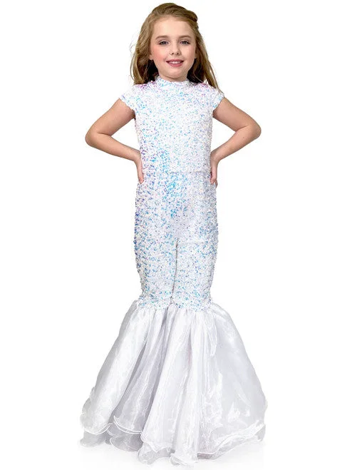 Deal Mania Marc Defang 5146 Girls Long Velvet Sequin Mermaid Jumpsuit Bell Bottom Pageant Fun Fashion