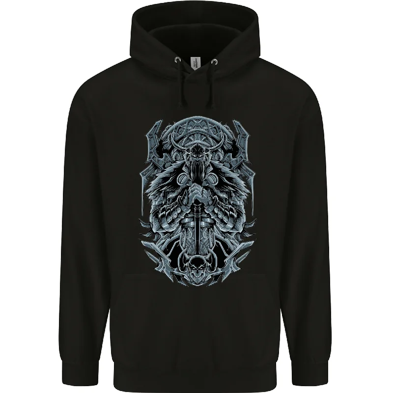 Anniversary Sale Viking God Odin Valhalla Norse Warrior Mens 80% Cotton Hoodie