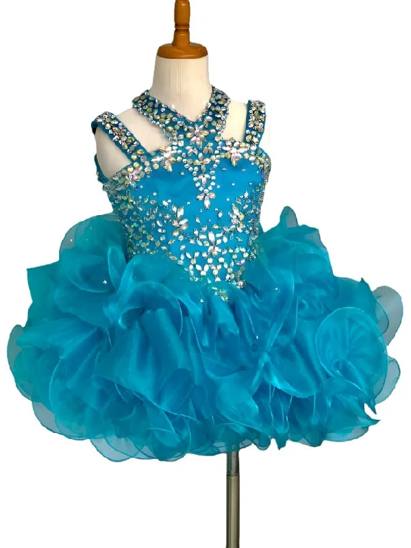 Mega Deal Ritzee Girls 279 Size 2 Cupcake Short Pageant Dress Layer Ruffle Glitz High Neckline Mega Deal Ritzee Girls 279 Size 2 Cupcake Short Pageant Dress Layer Ruffle Glitz High Neckline