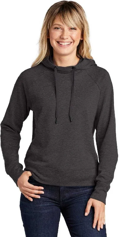 Shop and Save Sport-Tek LST272 Ladies Lightweight French Terry Pullover Hoodie - Heather Black