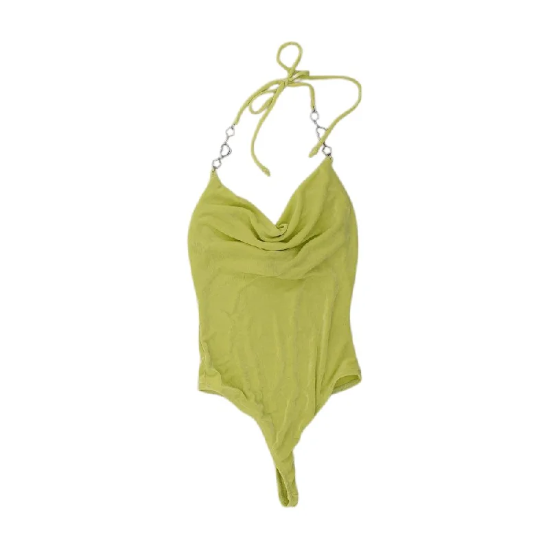 Super Sale Green Solid Bodysuit Tank