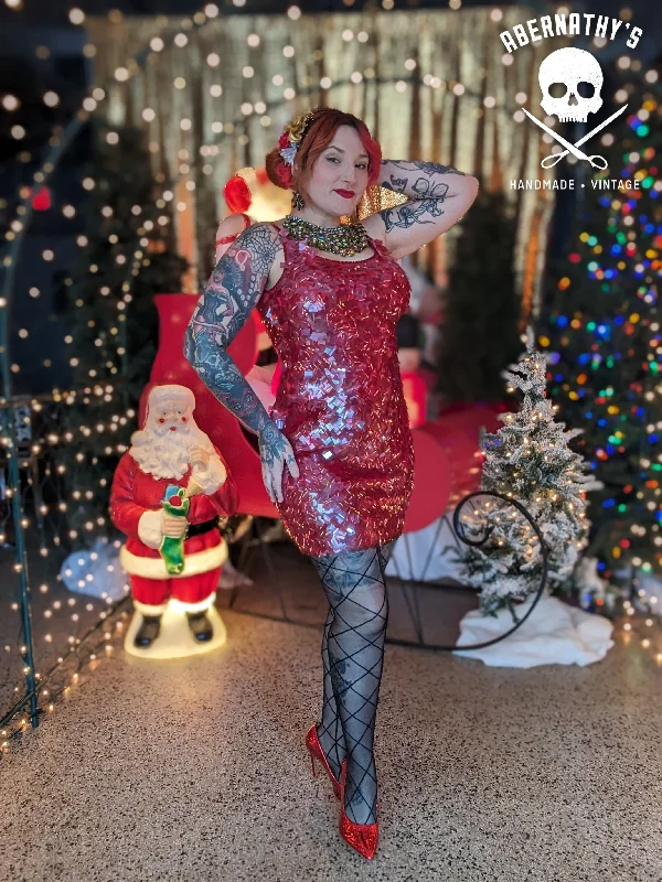 Last Chance Vintage Y2K Red Square Sequin Dress